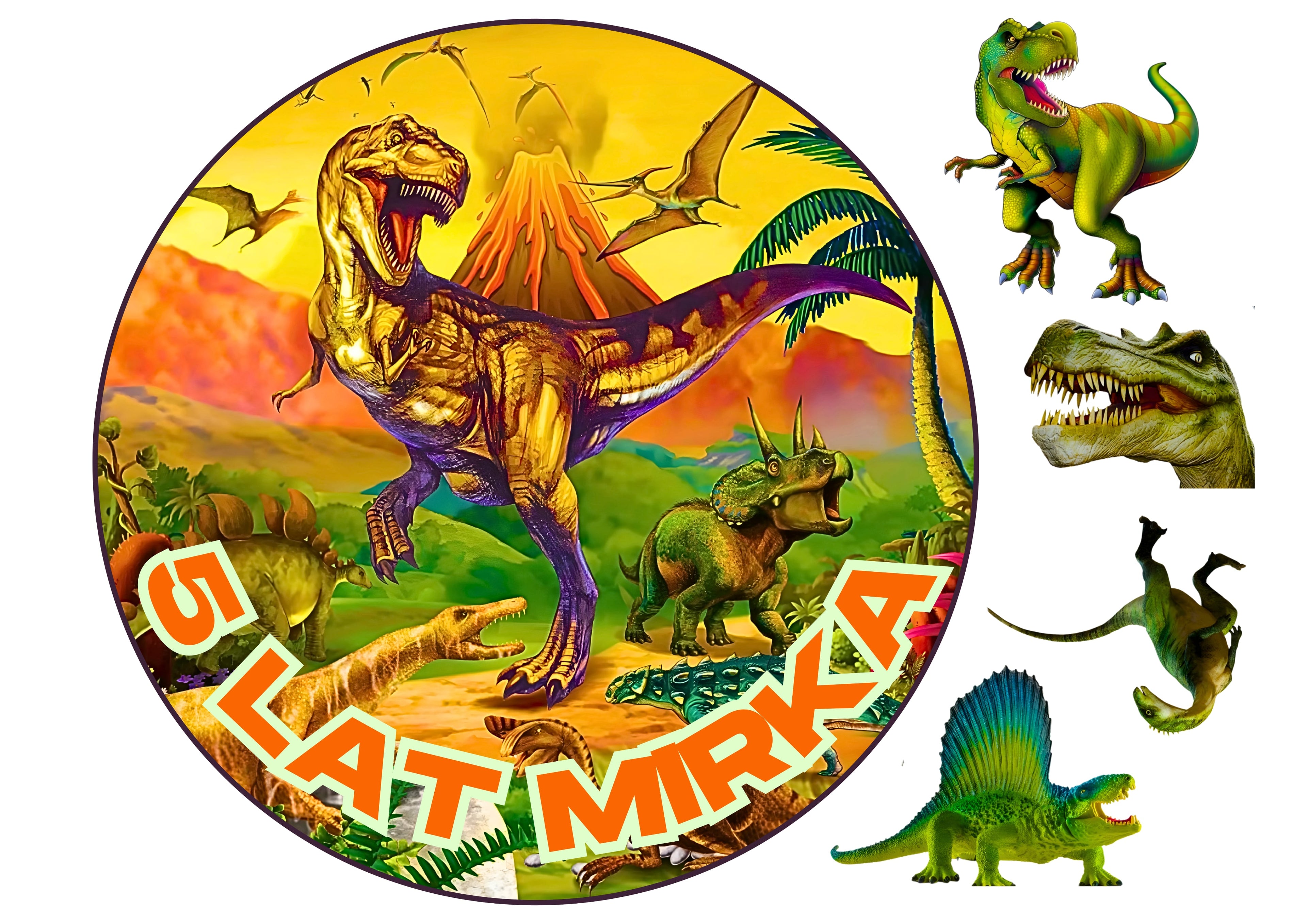 Wydruk cukrowy Dinozaur