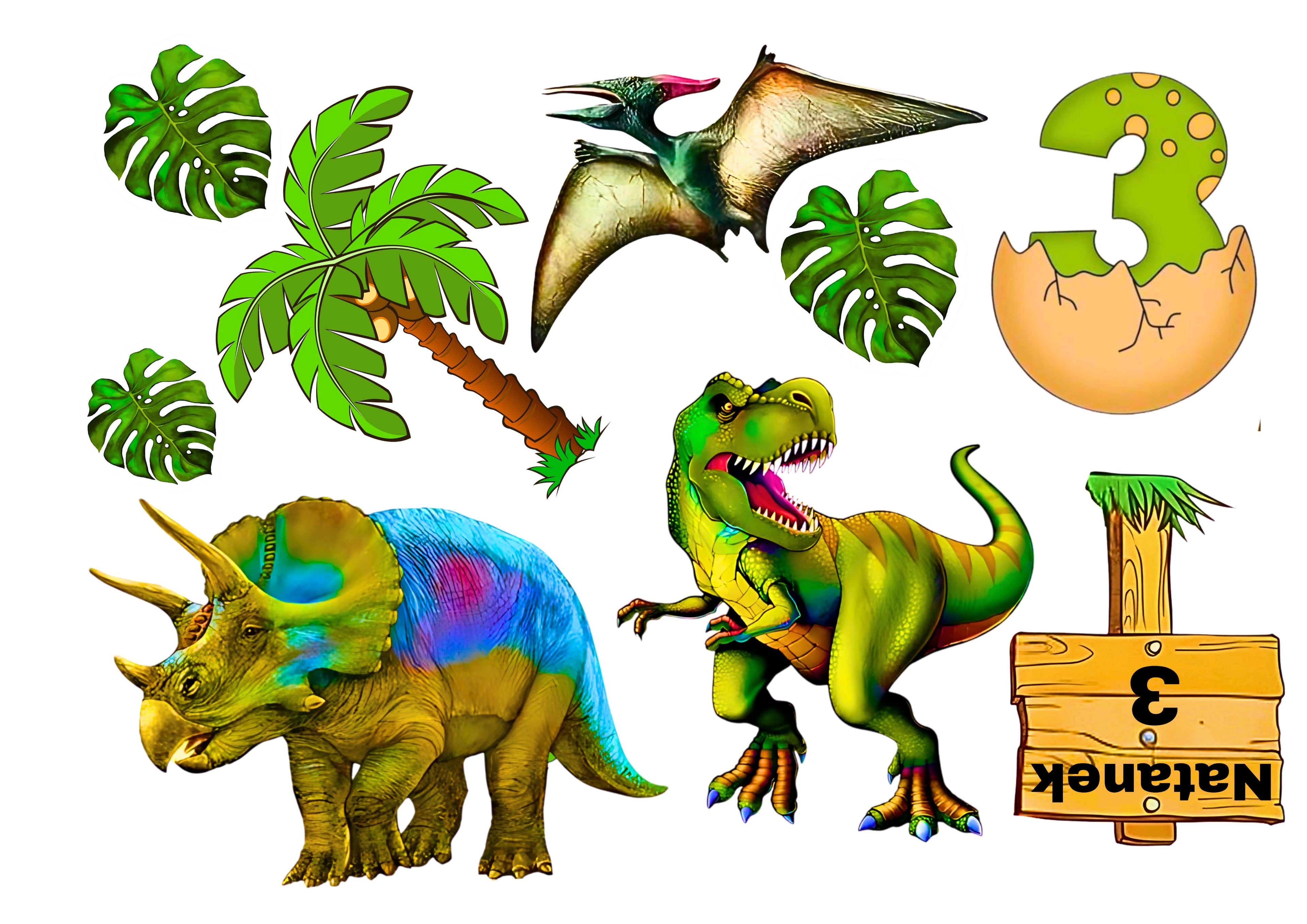 Wydruk cukrowy Dinozaur