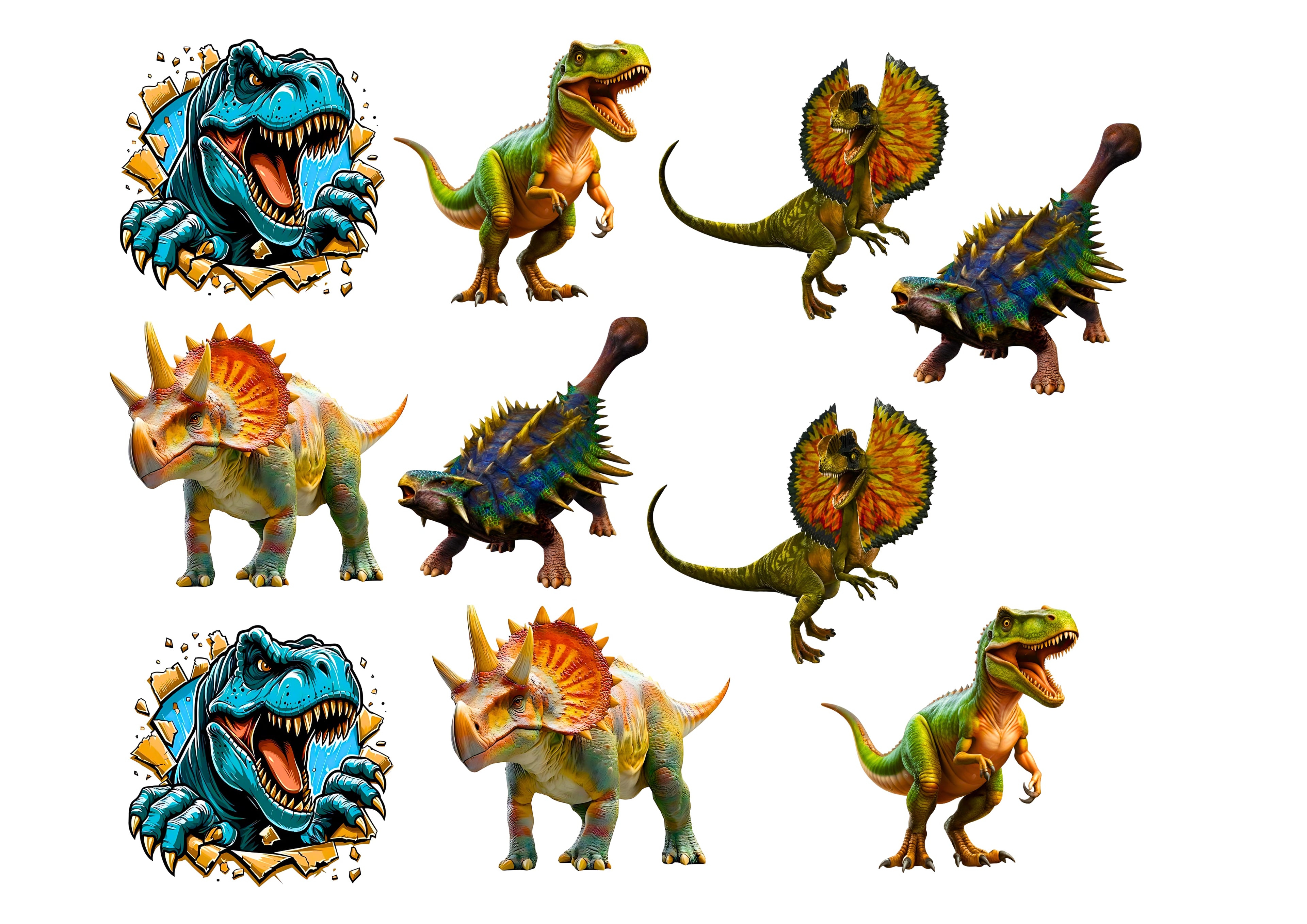 Wydruk cukrowy Dinozaur