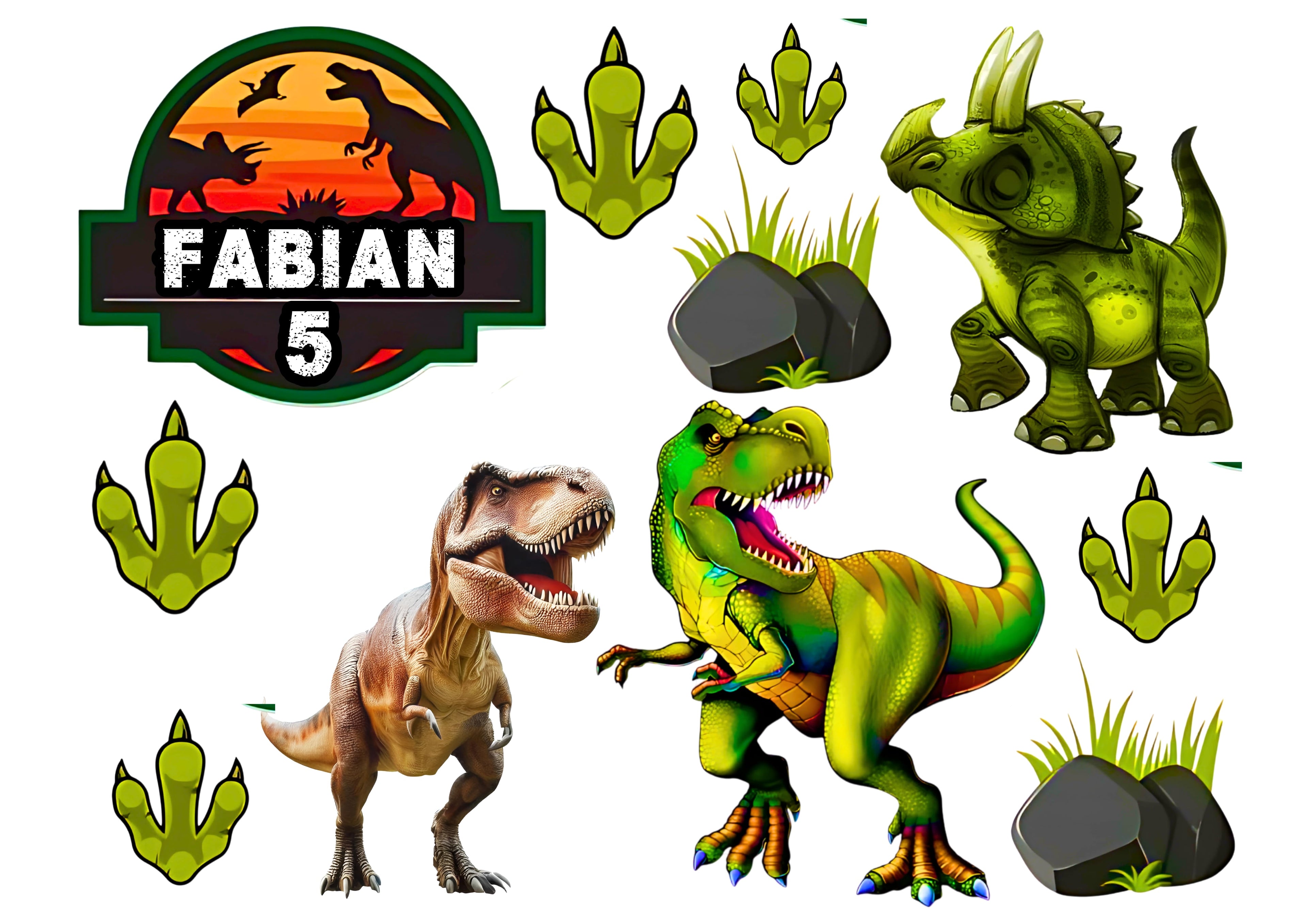Wydruk cukrowy Dinozaur