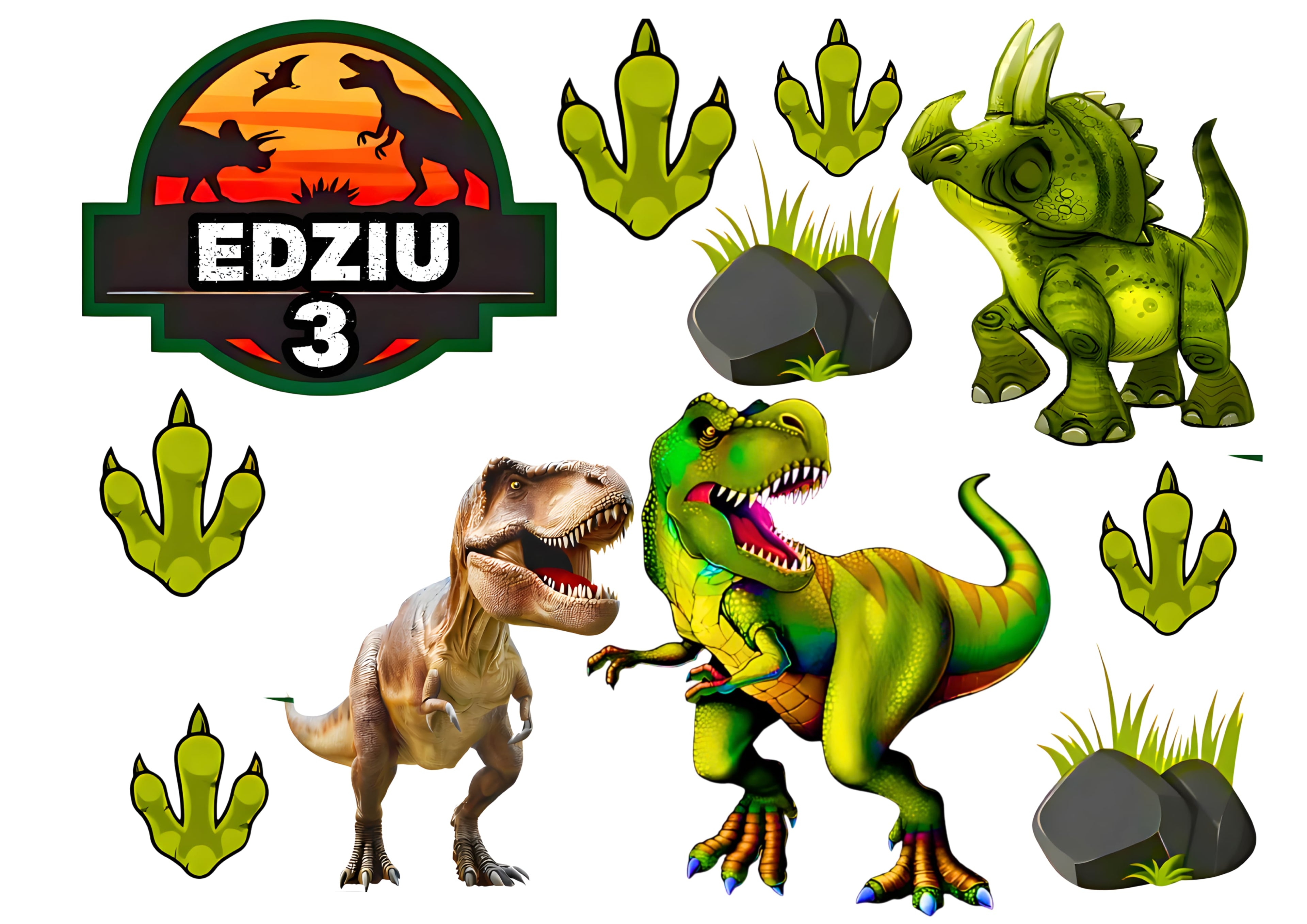 Wydruk cukrowy Dinozaur